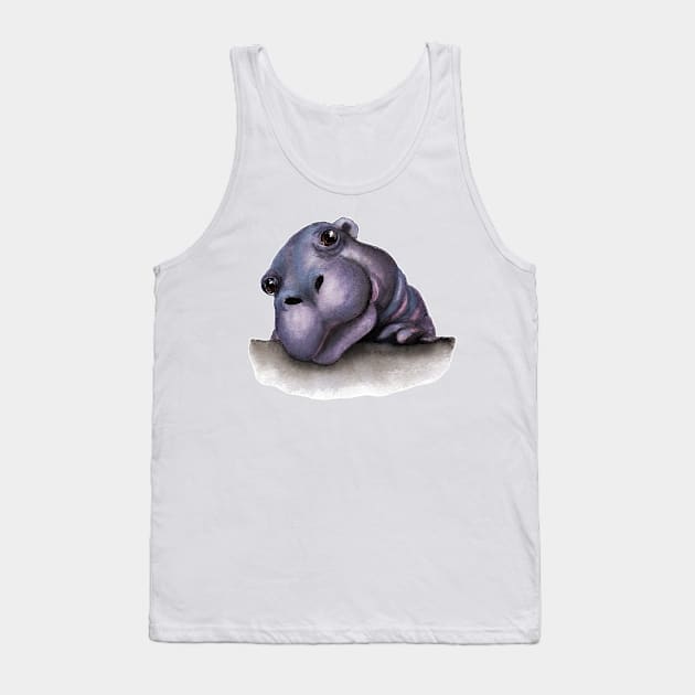 Cute baby hippo Tank Top by Funsize-Art